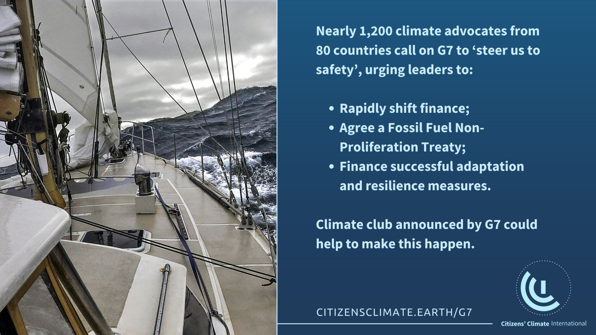 Media Release: Global Climate Advocacy Groups Applaud G7 Climate Clubs