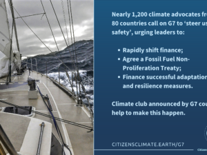 Media Release: Global Climate Advocacy Groups Applaud G7 Climate Clubs