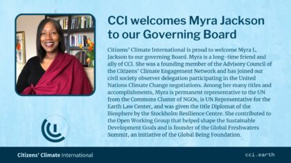 Myra Jackson joins CCI Governing Board